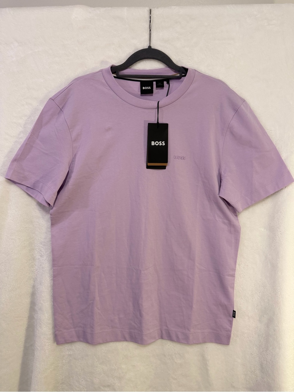 Hugo Boss Thompson Purple Cotton Crewneck T-Shirt Mens Small Short Sleeve NEW